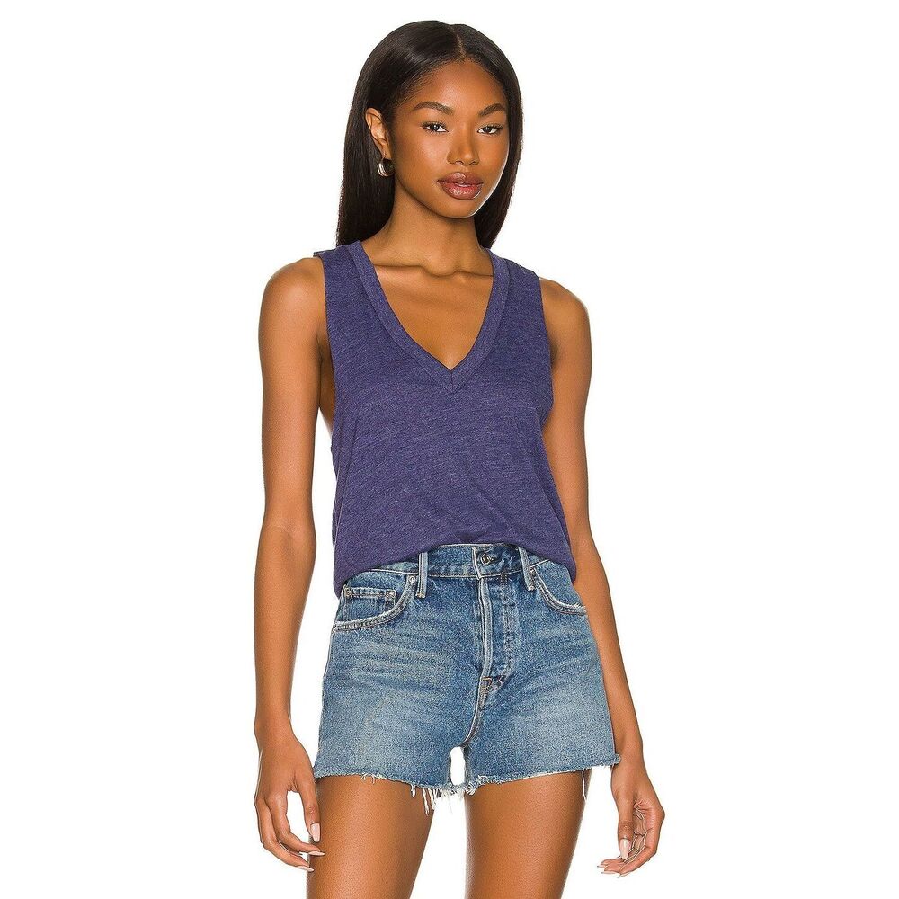 New *FLAW* Chaser V Neck Muscle Tee in Sail Size XS REVOLVE MSRP $57
